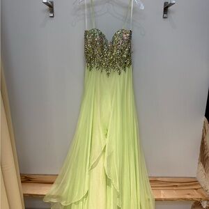Dave & Johnny Light Green Embellished Prom Dress